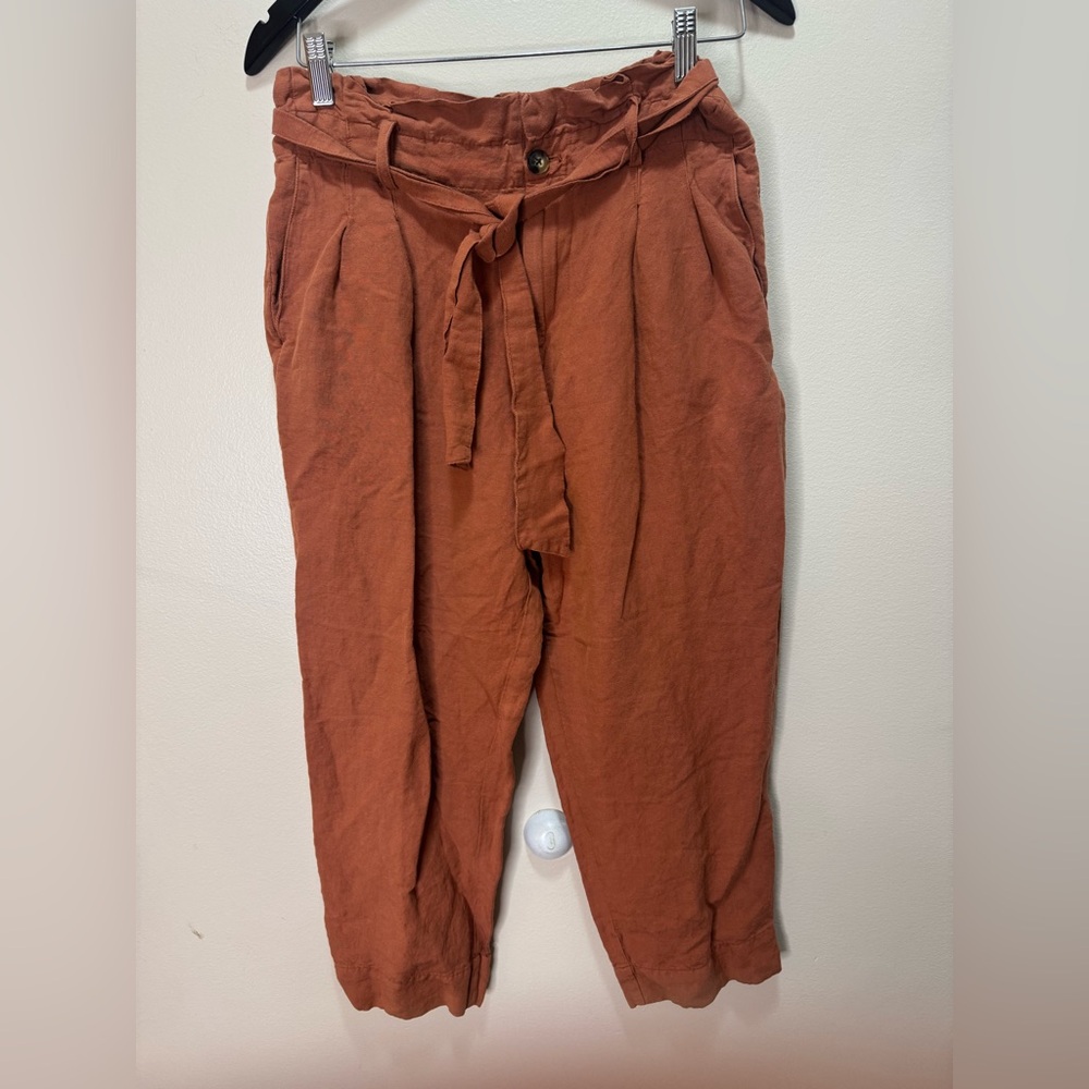Madewell Rust Paperbag Waist Pants - Picture 4 of 6
